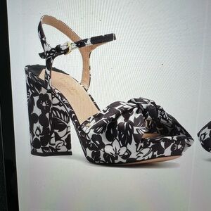 Kate Spade Floral Black and White Heels